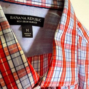 Banana Republic dress shirt. Medium. Blue and red checkered.